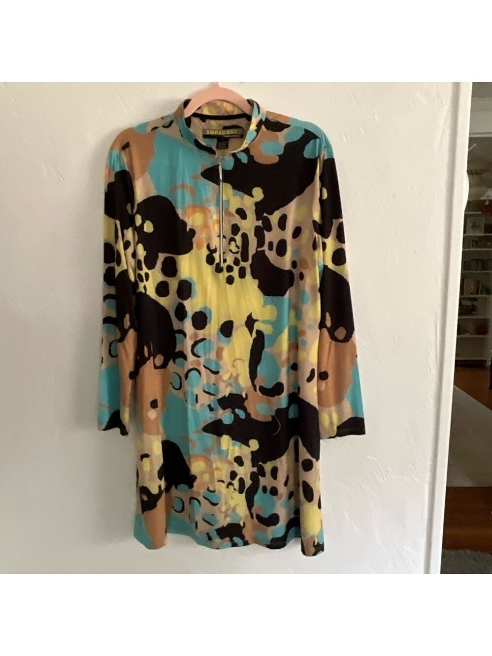 Jamie Sadock Abstract Quarter Zip Dress Large